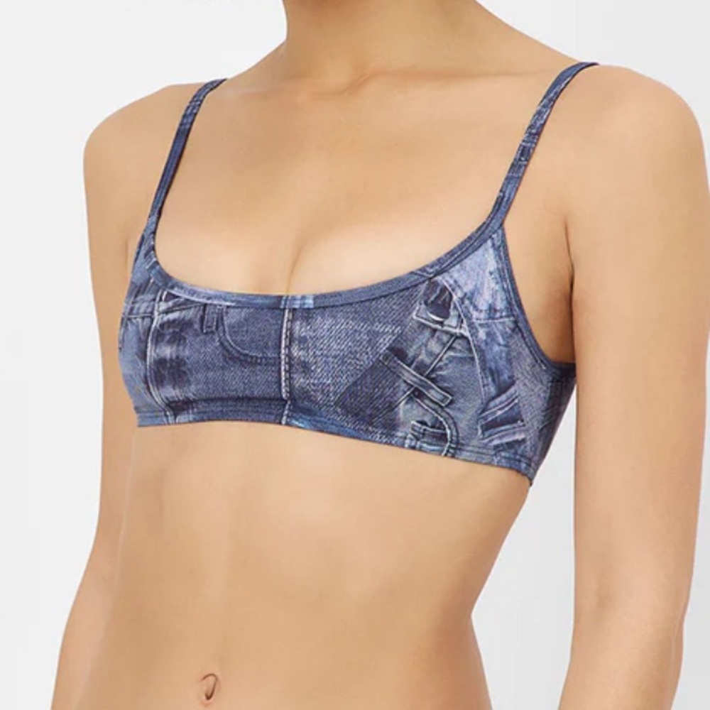NWT Frankie’s Bikinis Dallas Bralette Bikini Top | Blue Jean